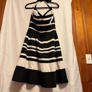 White House Black Market Strapless Black and White Dress